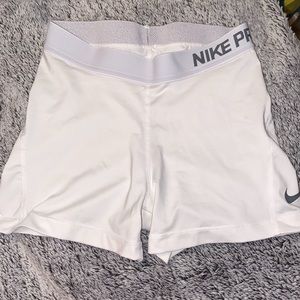 All White Nike Pros (Dri-Fit)